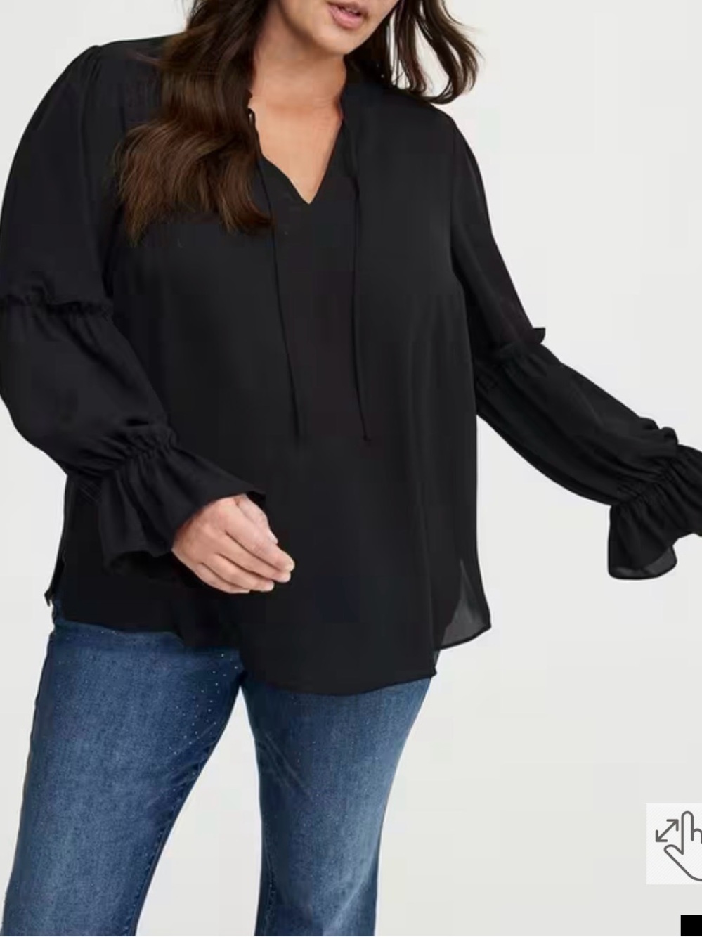 NWT Torrid Georgette ruffle v neck blouse, Torrid size 2, 2X